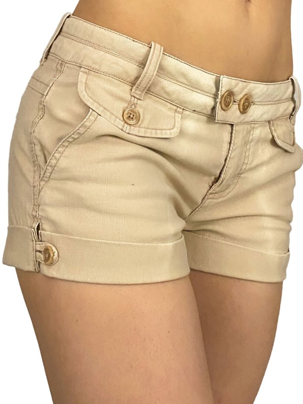 2000s roxy low rise khaki shorts